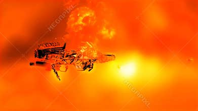 Spaceships in hard battle