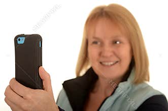 Woman taking photograph