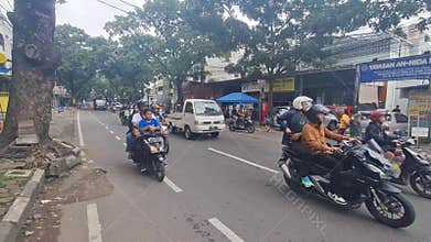 Fans celebrating Persib Bandung Football Team becoming Indonesian Premier League Champions on May 24, 2025