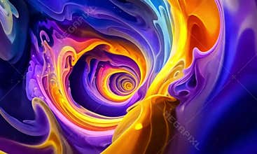 Colorful abstract vortex animation with swirling space flow.