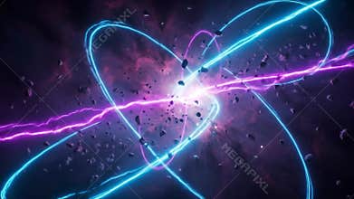 Neon Cosmic Heart - 4K Loop Interstellar Love Animation AI-Generated