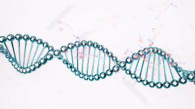 Blue metallic dna helix or genome structure 4k footage