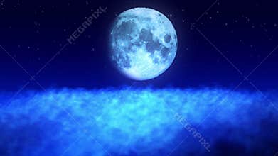 Moon Above Clouds Loop