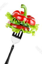 Vegetables on the fork