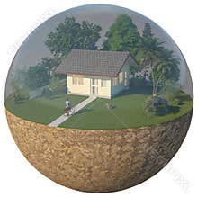 Conceptual Home within a Globe