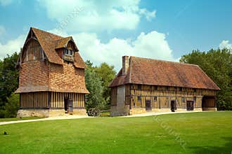 Traditional half-timber houses in Normandy