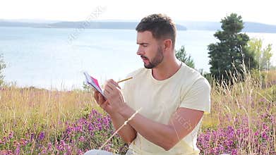 Author writing around inspiring nature