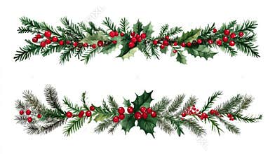 Decorative elements including Christmas and wedding dividers, borders, delimiters, modern flourish vignettes, and