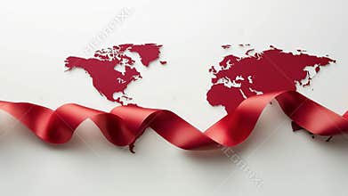 World AIDS Day vision: red ribbon, health awareness, global support, human struggle, virus battle, unity gesture, life symbol,