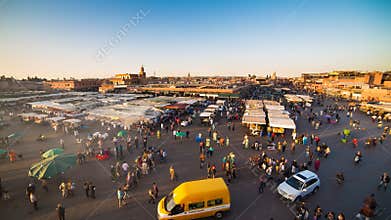 Djemaa el Fna Square in Marrakech Timelapse