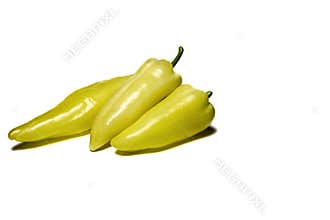 Fresh Yellow Sweet Peppers on White Background