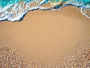 Beautiful Tropical Beach Sand Ocean Wave Top View Summer Vacation Background