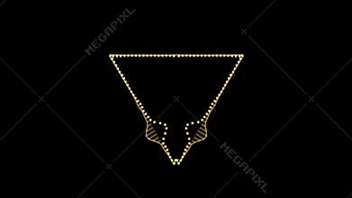 Star Shaped Audio Spectrum Waves Animation Yellow on Black Background Visualizer