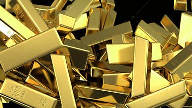 Falling gold bars fills the screen