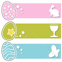 Easter Retro Eggs Horizontal Banners