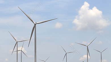 Wind turbines generating electricity