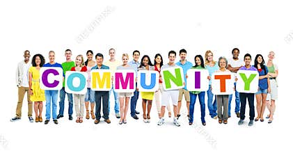 World Business People Holding Word Community