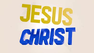 A 3d animation of the name \"JESUS CHRIST\"