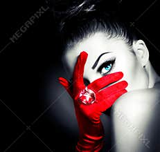 Vintage Style Mysterious Woman