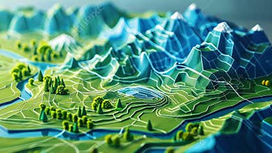 Big data representing topography and geographic information system mapping