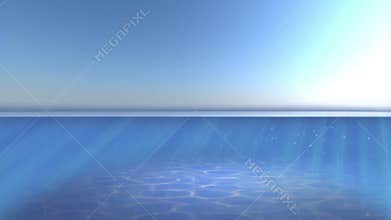 Water surface and skipping stone