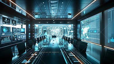 A conference room where representatives from different industries gather to discuss the implications of using quantum