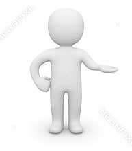 3d man holding your object