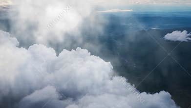 Dark clouds and thunderstorms above the sky