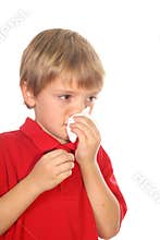 Child blowing his nose