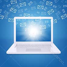 Emails fly out of laptop screen
