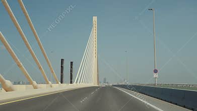 Abu Dhabi city bridge drive United Arab Emirates