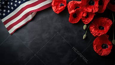 Template For Pearl Harbor National Remembrance Day Featuring United States Flag