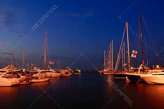 Yacht club at twilight