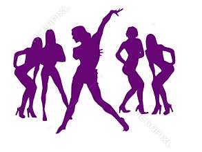 Dance of girls for New Years