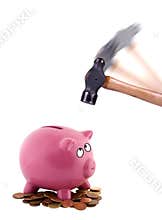 Breaking piggy bank