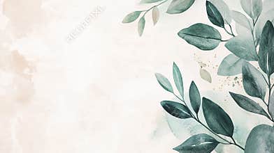 A green leafy background with a white background. The background is a blank canvas for the artist to create a painting