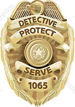 Detective Badge with clipping path