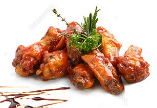 Chicken wings with barbeque sauce