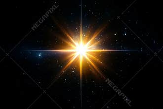 Sun light flare. Abstract glowing light effect with bokeh and lens flare elements, sun rays and light spots. Light lens effect