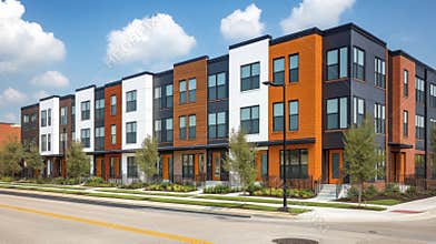Modern Townhouses in a Suburban Neighborhood