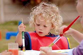 Child painting