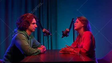 Engaging Podcast Interview With Influencers in a Creative Studio Setting