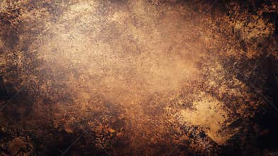 Abstract Brown & Gold Texture: Distressed Antique Backdrop with Subtle Metallic Luster and Dark Borders