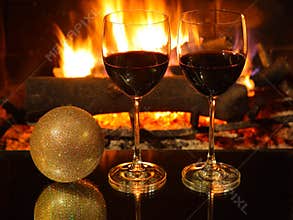 Romantic dinner, christmas.