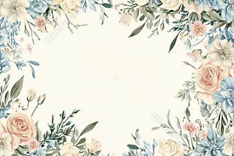 Elegant Mother's Day Card Design with Floral Pastel Borders for Print and Digital Use