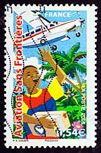 Aviation Without Borders. Airplane and boy