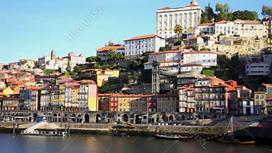 Enbankment of Porto in sunny day, Portugal