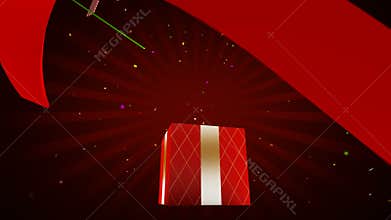 Opening gift box, 3d animation