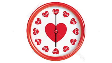 Clock with hearts