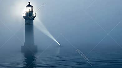 A lighthouse pierces the fog, a beacon of hope for suicide prevention day. world suicide prevention day, September 10